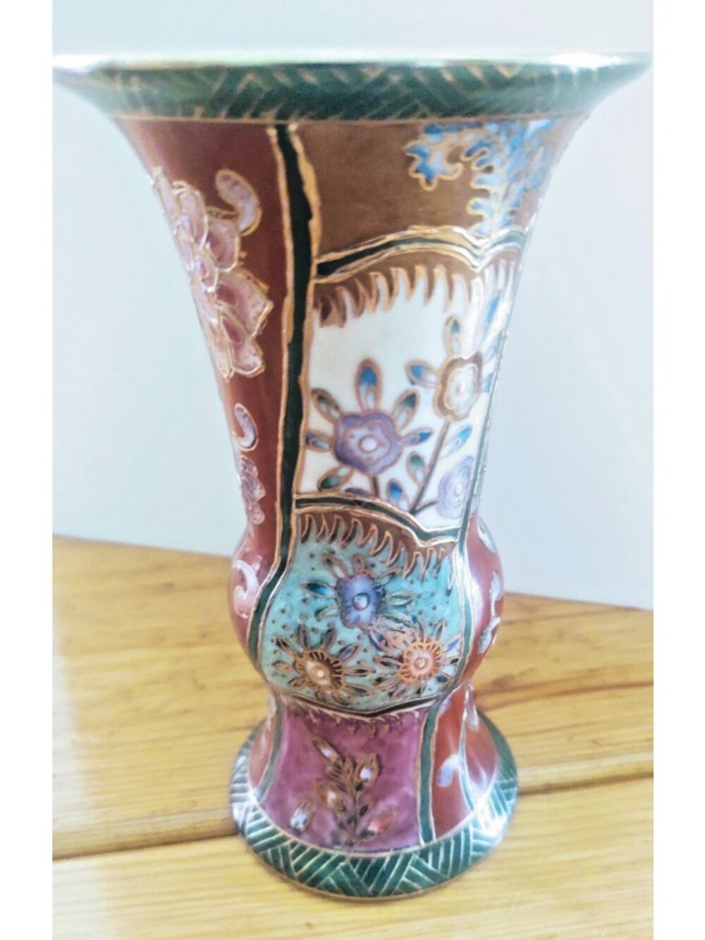 Vintage Maruni Japan hand Painted Floral Vase 6 1/4" Gold Gilded - Picture 13 of 15
